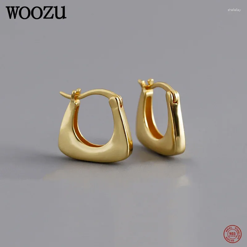 Hoop oorbellen WOOZU 925 Sterling Silver Trendy Elegante eenvoudige Huggies For Women Party Punk European 18K Gouden sieradenaccessoires