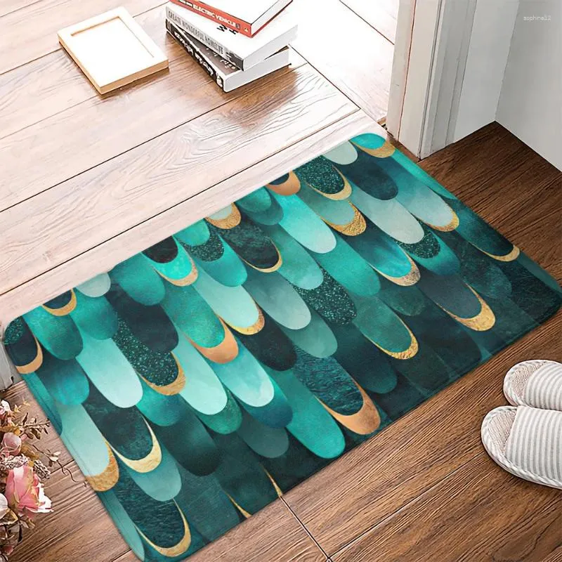 Tapis de bain Green Pebbles Print Chadow Carpet Wasable Not Slip Kitchen Tapis tapis de sol Carpets Home Salon Rapis Balcon Foot