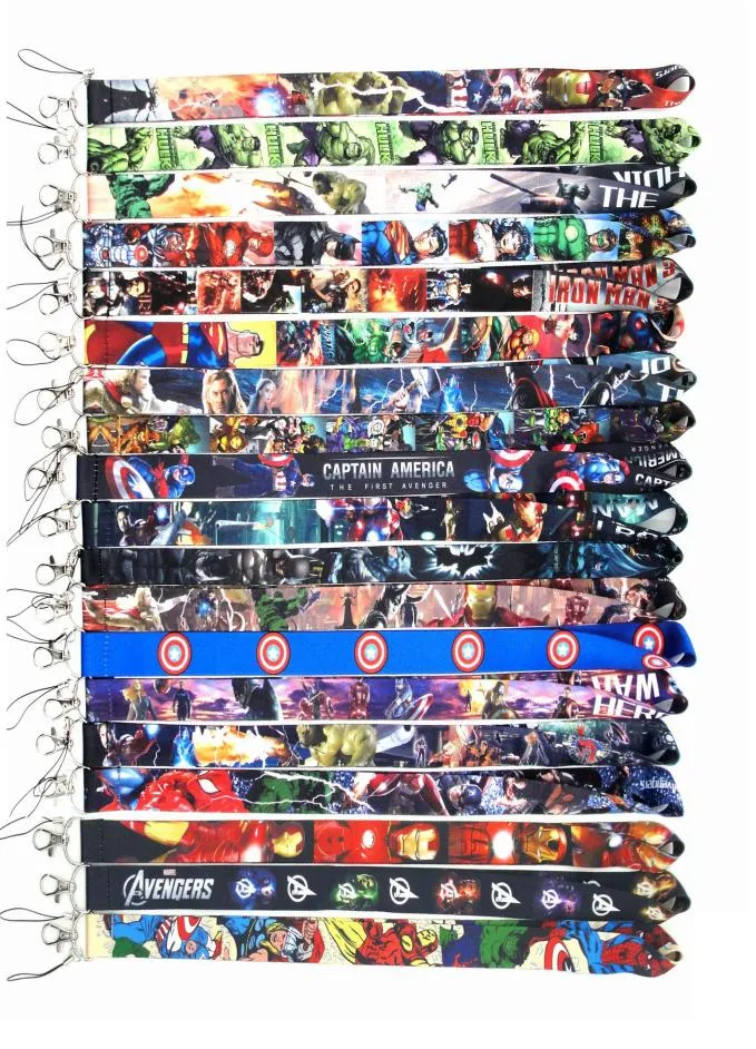 Cell Phone Straps Charms 100pcs Cartoon Anime Movie Neck Straps Lanyard ID Badge Holder Rope Keys Chain Key rings Cosplay Access2038599