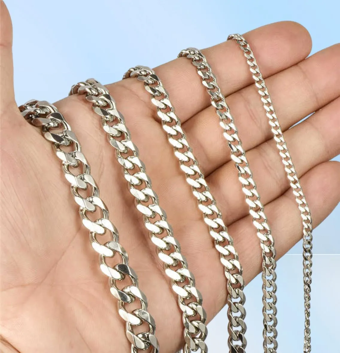 Bracelet en or en acier inoxydable Chaîne de liaison cubaine à la main chaînes en acier bracelets charme cadeaux pour les accessoires masculins Q06052735365629