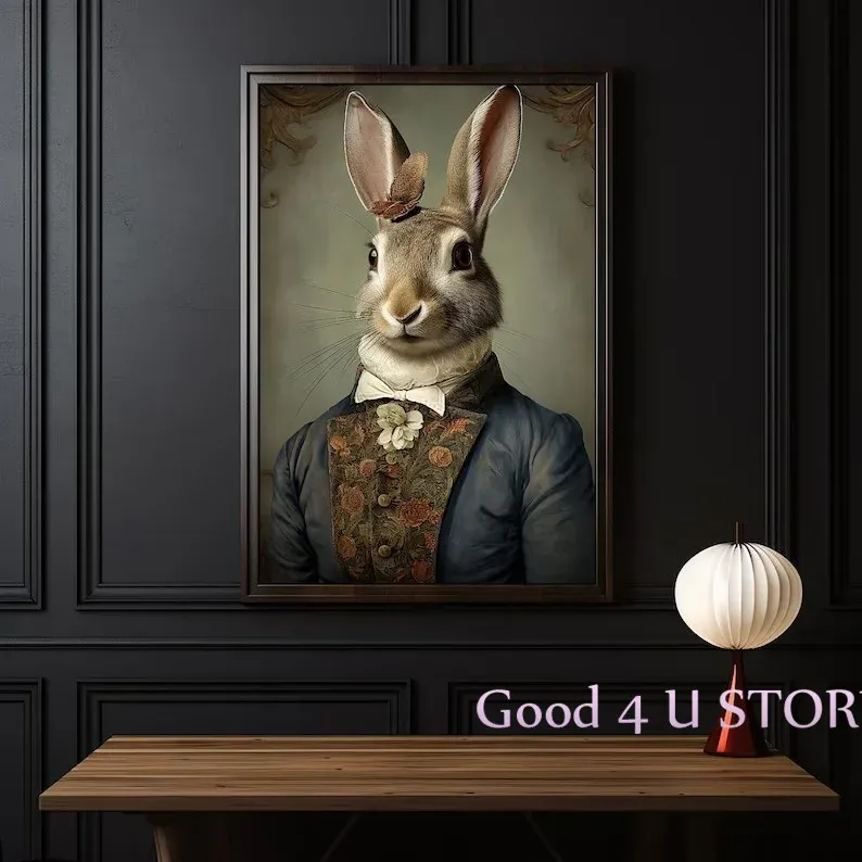Noble Rabbit Vintage Floral Noble Rabbit Canvas Printings Vertical Rectangle ...