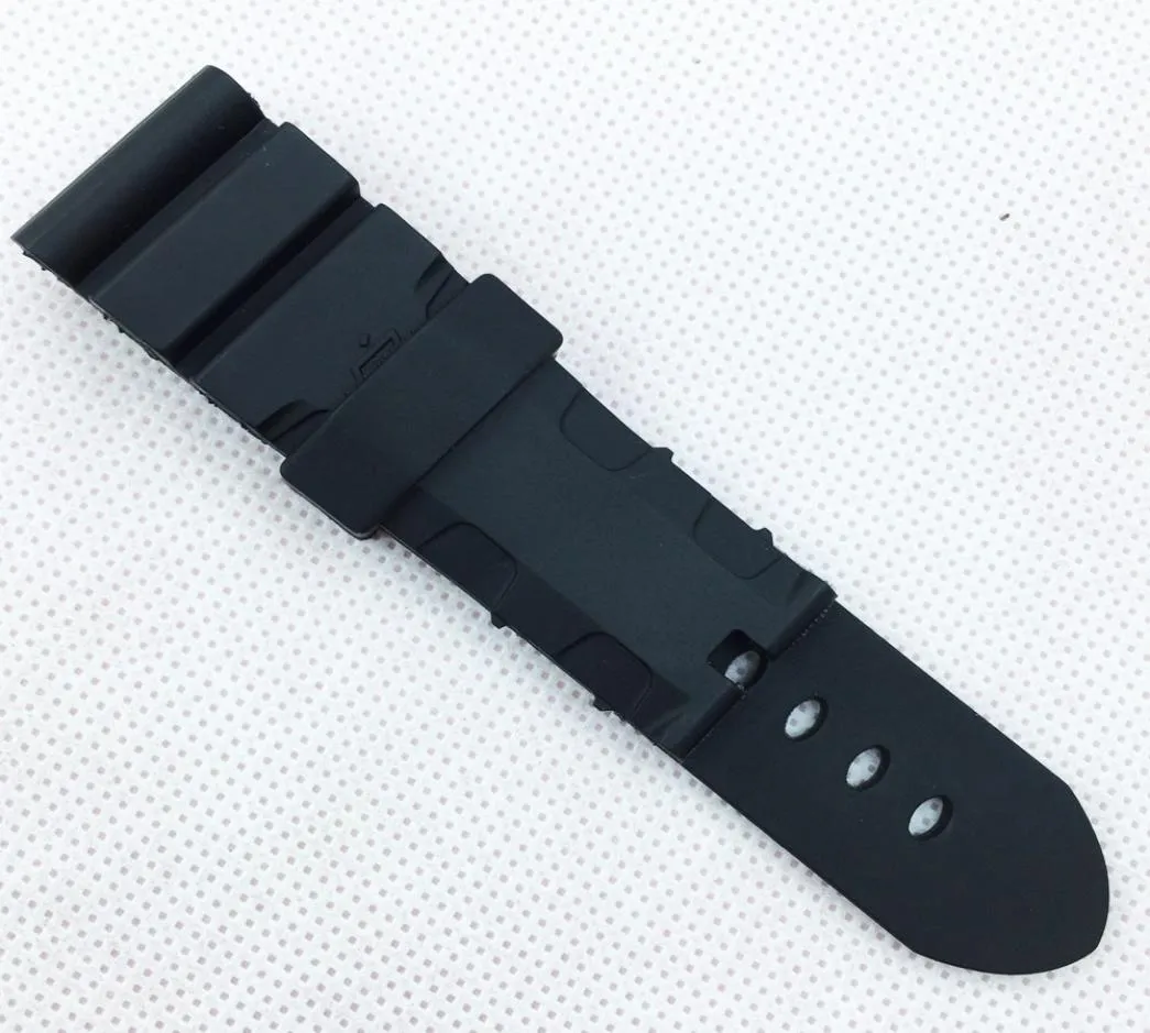 26mm 120mm75mm Moda Banda esportiva à prova de água de borracha de silicone preto para Pam Lunminor Radiomir Watch4128688