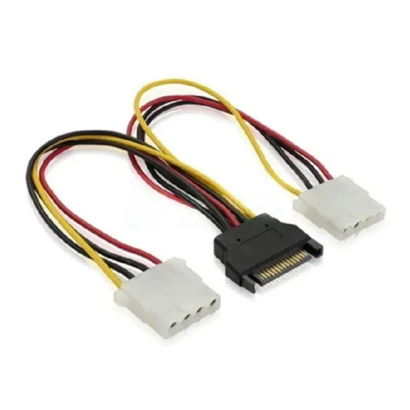 20 cm Stromverlängerungskabel Sata 4Pin Männlich an Molex IDE Dual Big 4Pin Female Kabeladapter für HDD -Festplatten -Hardware -Adapter