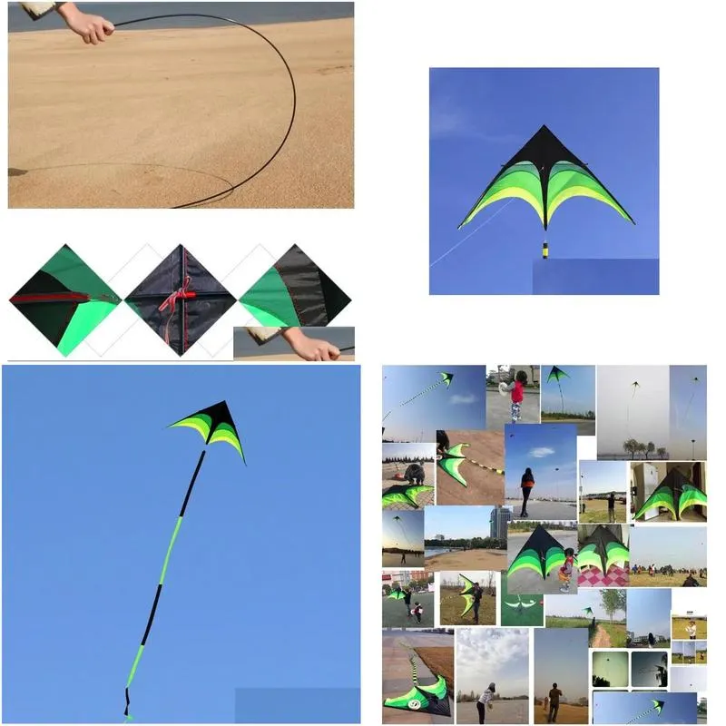 large delta kites flying toys for children kites handle line outdoor sports kites nylon professional wind kites 240116