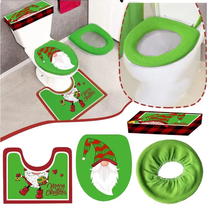 Carpets Christmas Toilet Cushion Tapis classique et intéressant dessin animé Mat de bain Set Memory Molon