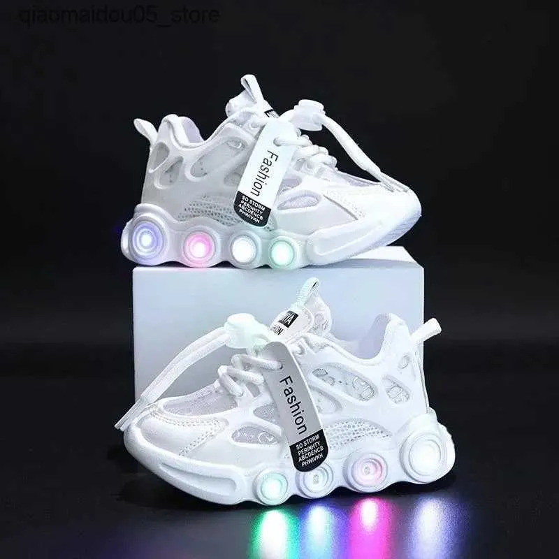Sneakers Childrens skor pojkar sport läder vattentät luft nät vita barn som driver flickor ungdomsmärke skoltränare q240413