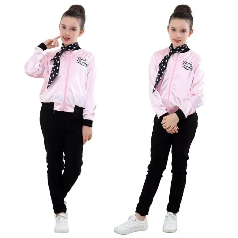 Toddler Pink Ladies Jacket Costume - Grease Movie Outfit With Scarf (12 Months)