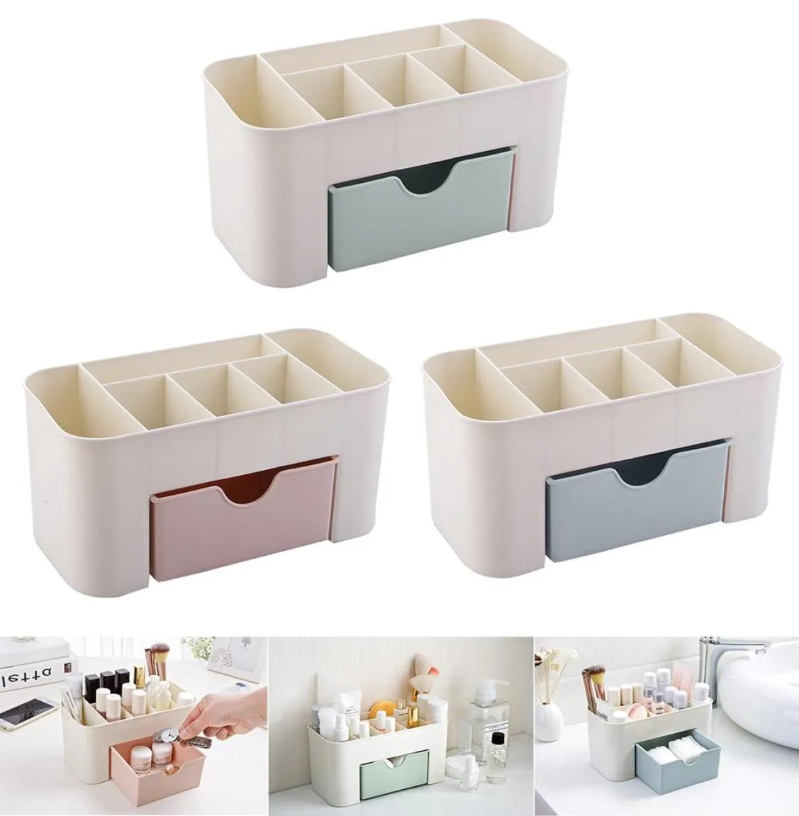 Boîte à maquillage en plastique Organisateurs Boîtes de rangement cosmétique de bijoux de haute capacité avec tiroir porte-rouge à lèvres acrylique conteneur 1711649