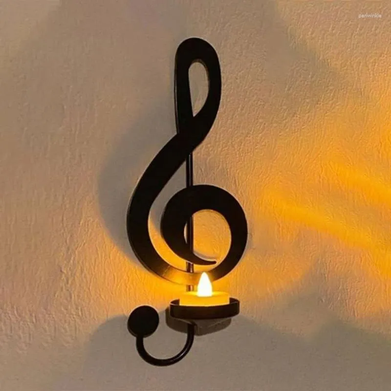 Candle Holders Music Notes Wall Sconces Holder Art Decoration Iron Stand Drop