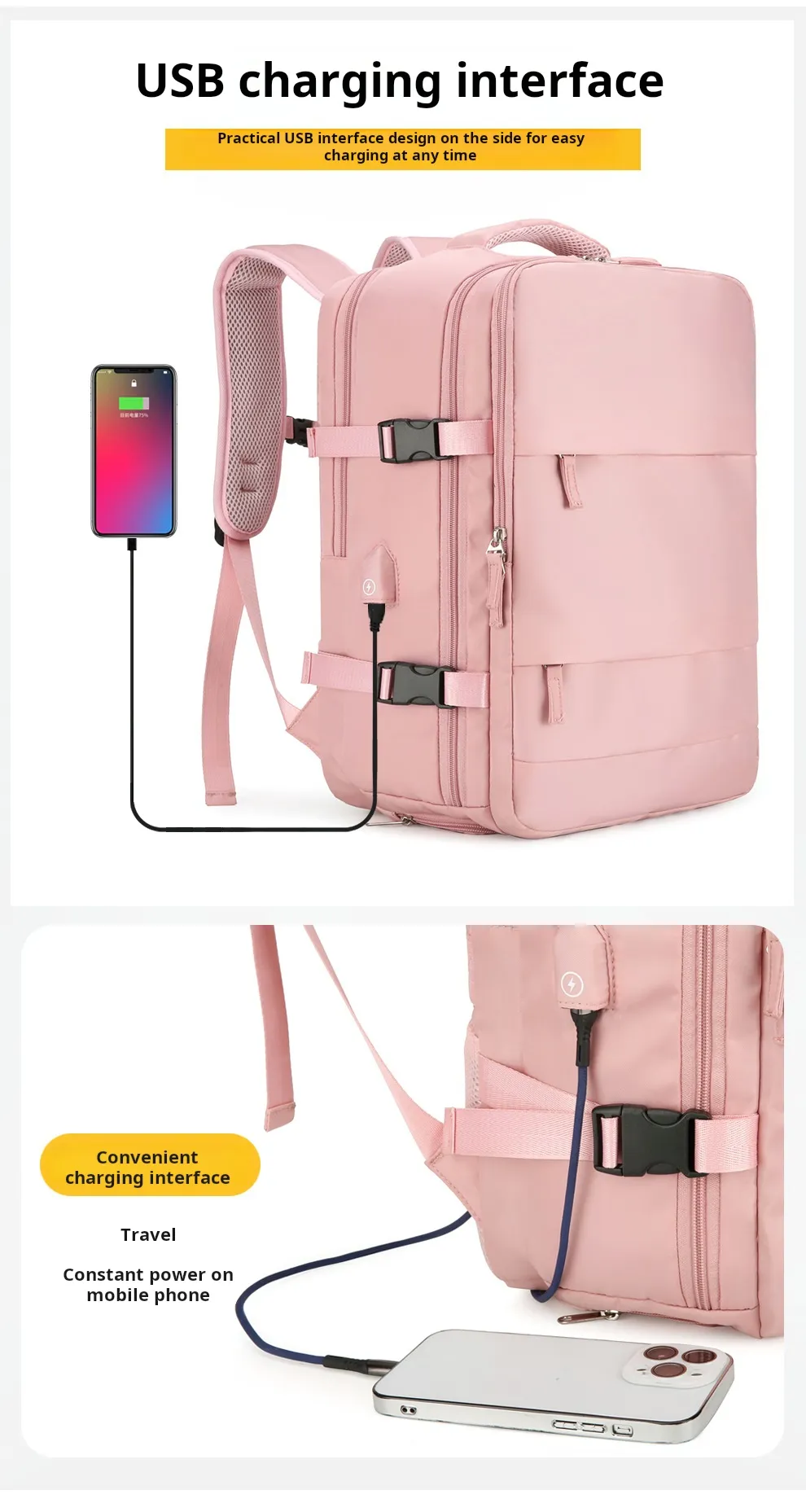 Women Laptop Backpack 16 Inch with USB Charging Port and  display picture 1