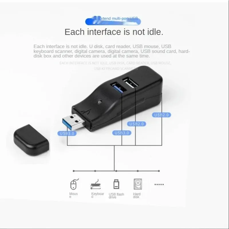 Hub USB 30 20 Adapter Idealny do notebooków z szybkim USB 30 Hub Zewnętrzny 4-portowy przedłużenie USB