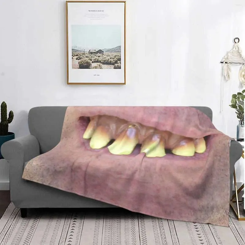Couvertures drôles de dents visage de climatisation couverture de voyage