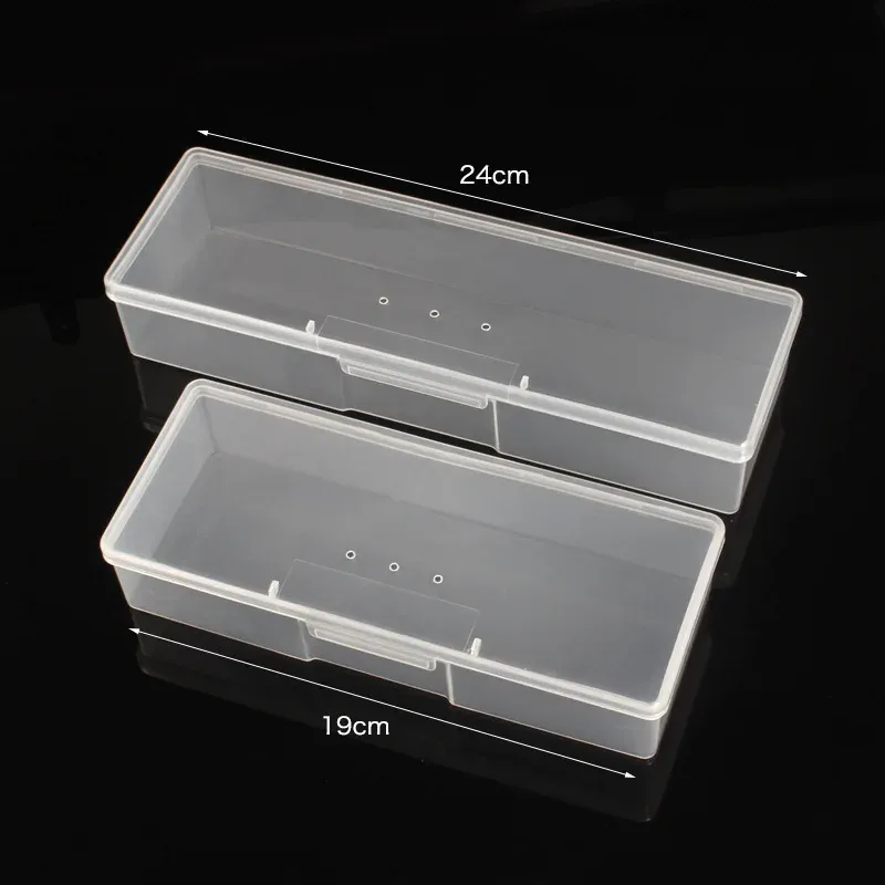 2024 Nail Dotting Drawing Pens Buffer Grinding Files Organizer Case Container Plastic Transparent Nail Manicure Tools Storage Box 1.