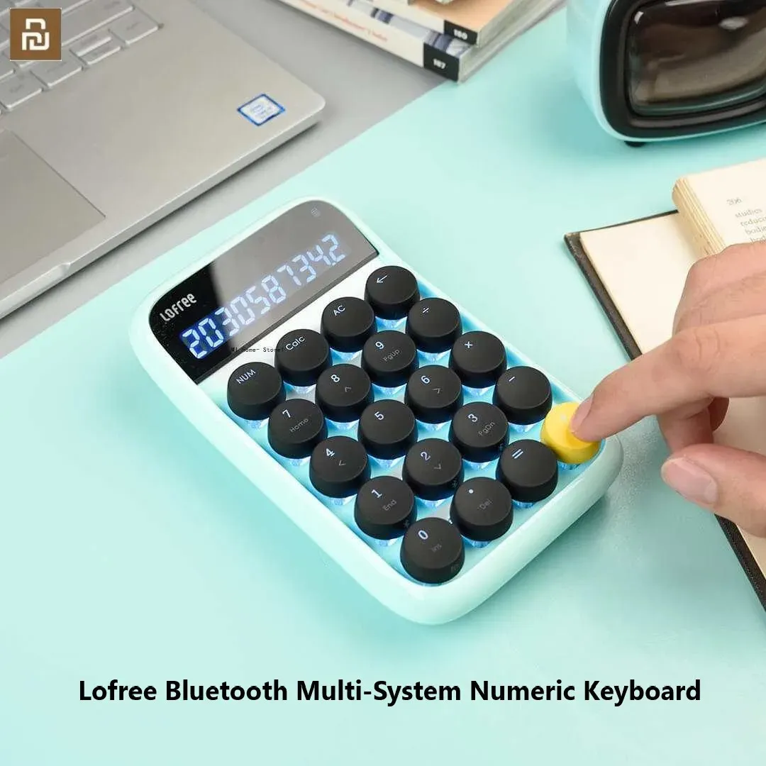 Calculadoras lofree bluetooth multisistema numérico teclado compatível com micro USB Backlit teclado 800mAh Capacidade calculadora inteligente