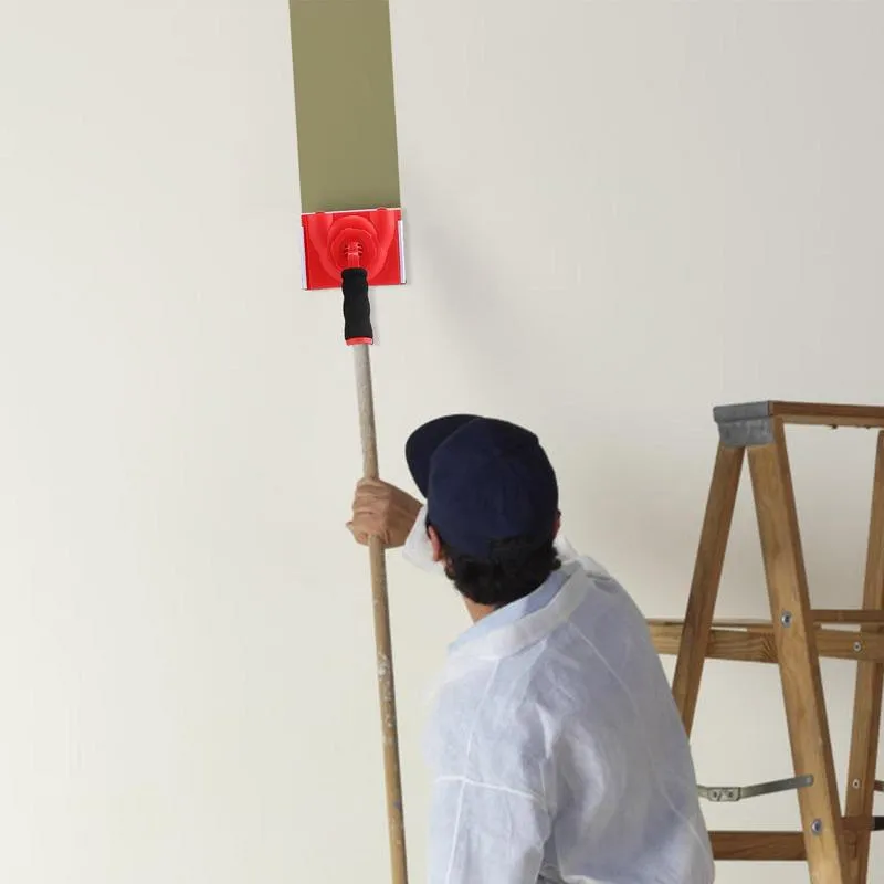 Paint Edger Trimmer Kit With 2 Replacement Pads – Rotatable Handle Tool For Walls, Ceilings, Corners & Trim (Red/Black/White)
