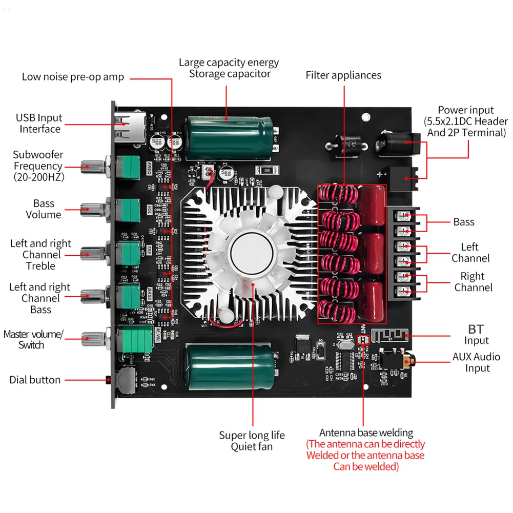 DHgate.com:Upgraded ZK-HT21 2x300W TDA7498E Bluetooth DHgate.com:Upgraded ZK-HT21 2x300W TDA7498E Bluetooth