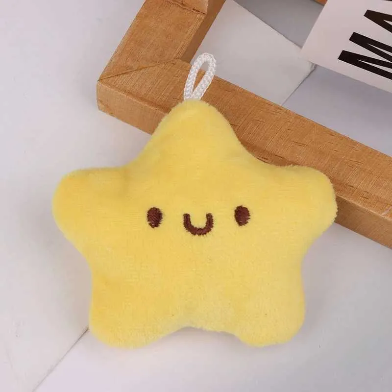 Keychains Lonyards 1pc Stars mignons étoiles en peluche Toy Doll Squeak Keychain Fluffy Soft Farged Toy Backpack Sac pendentif Adorkable Gift for Kids