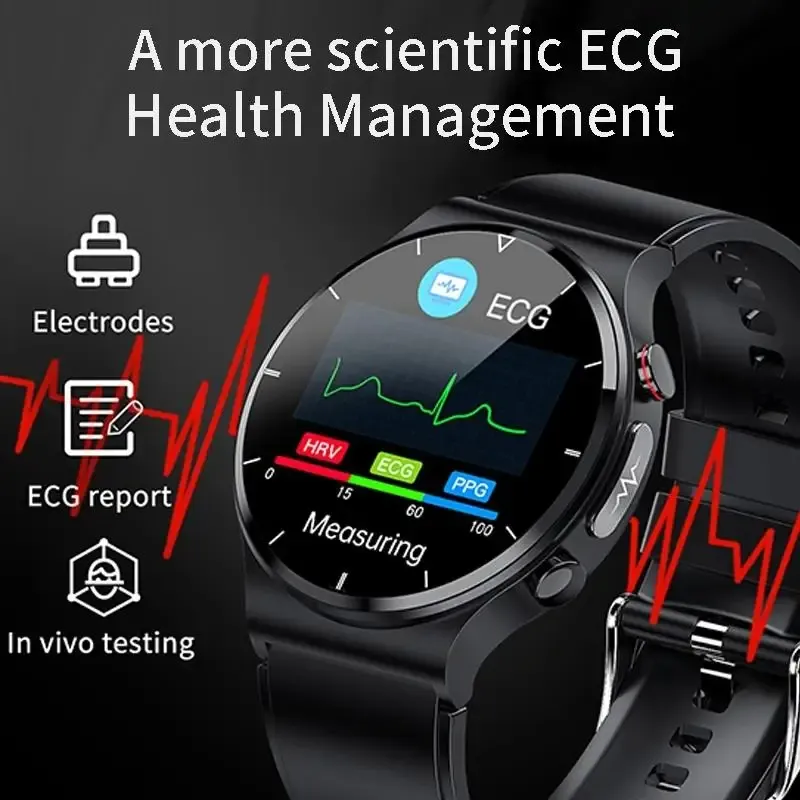 Bekijk E88 lichaamstemperatuurmonitor Smart Watch ECG PPG Hartslag Health Tracker Wireless Charging IP68 Waterdichte smartwatch voor mannen