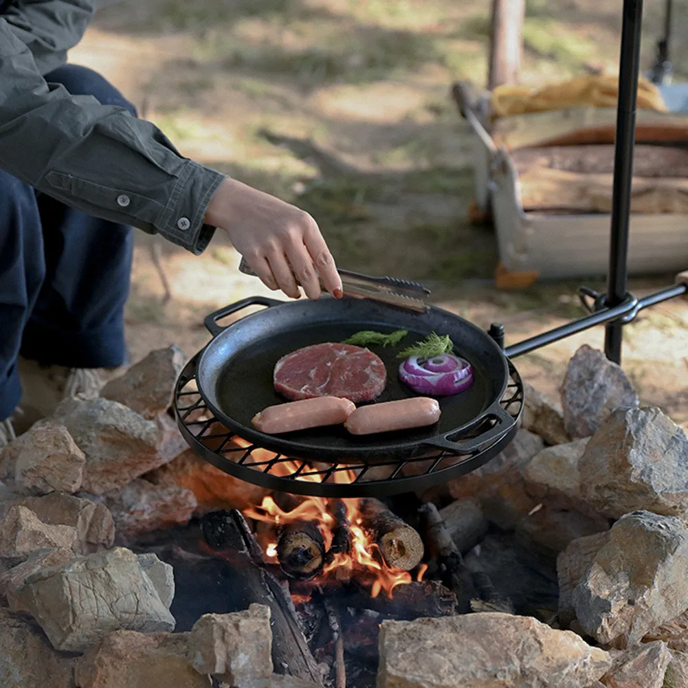 360° Rotating Swivel Campfire Grill Stand For Grating Fire Pit AndBBQ ...