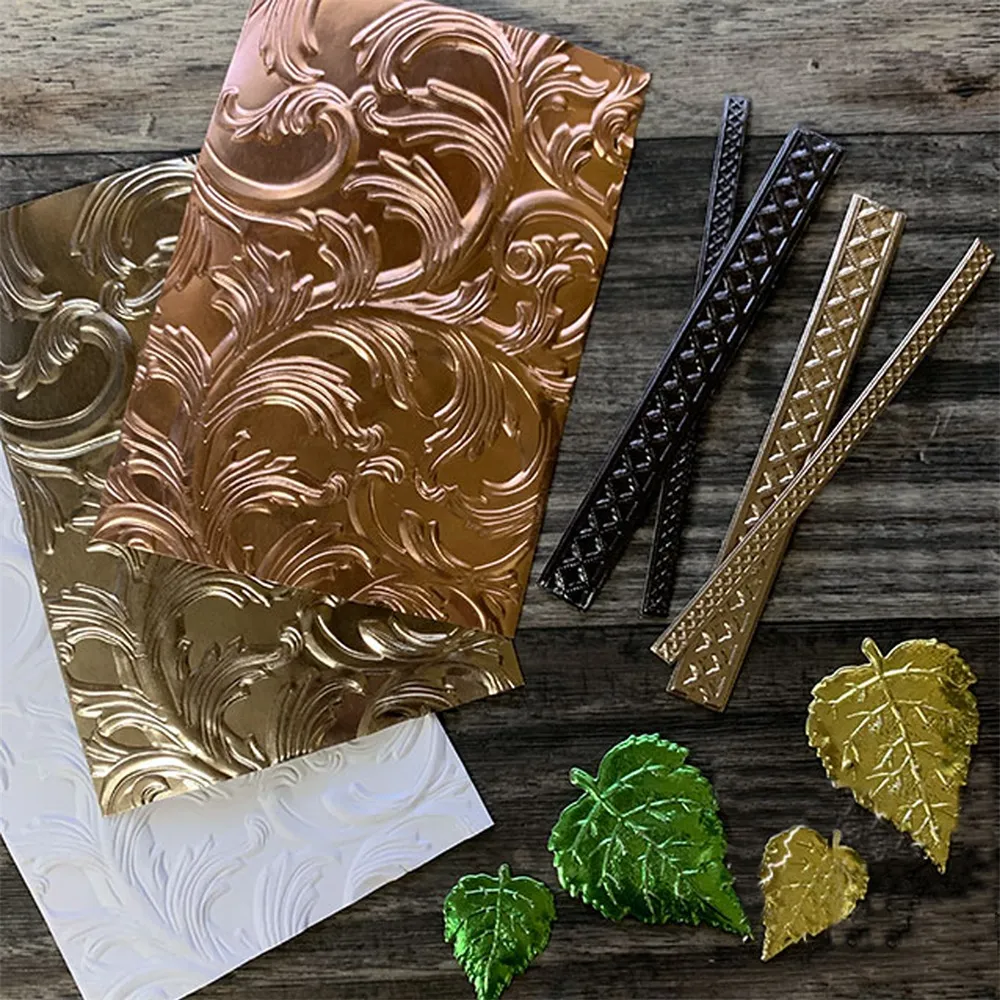 2024 New 3D Embossing Folder Swirl Foliage Leafy Background for DIY Art ...