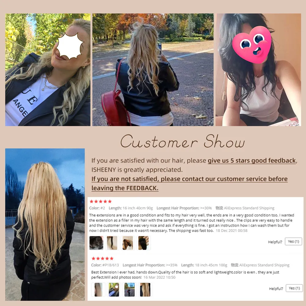50G Clip In Human Hair Extensions Straight 12 Inches Natural Machine ...