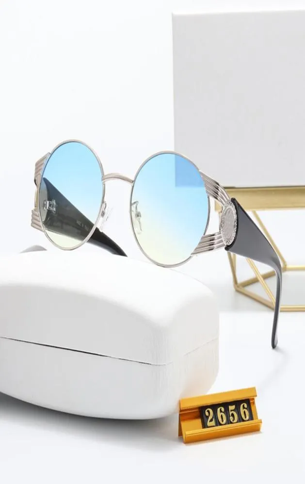 Nowe okrągłe okulary przeciwsłoneczne projektantka męska luksusowa marka vintage okulary przeciwsłoneczne złoto czarny niebieski v okulary słoneczne seksowne para okularów Big sha8139270