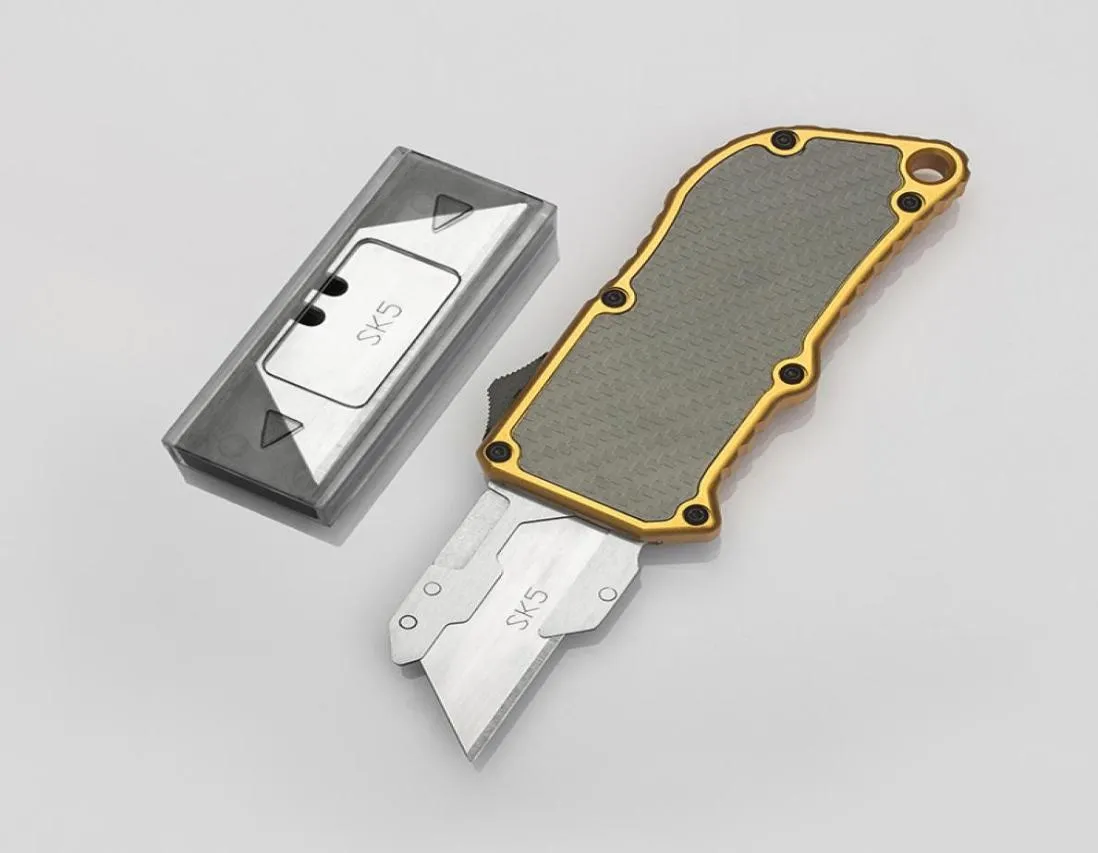 Nouvelle arrivée Sabre Wulf Paper Cutter Coute Couteau Original Double Action Automatique Pocket EDC 6061T6 FIBRE ALUMINUMCARBON FIBRE 462242811