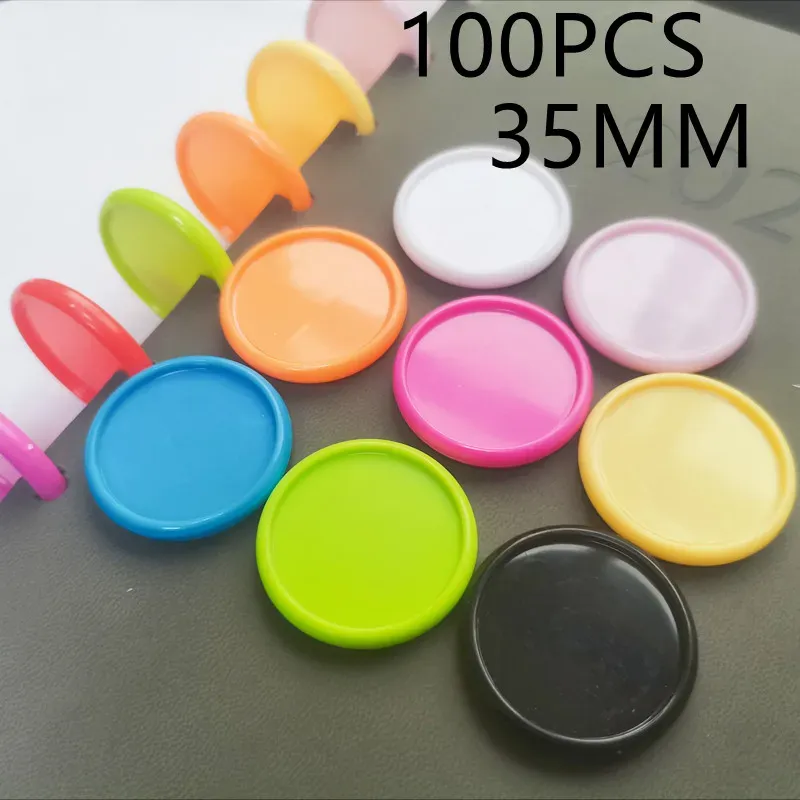 Espinhos 100pcs35mm plástico colorido Solid LooseLeaf Bording Ring de encadernação, notebook de cogumelos que vincula consumíveis.