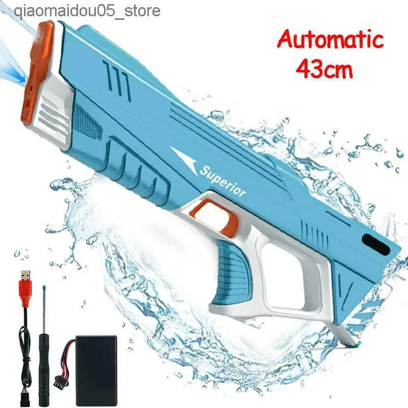 Sand Play Water Fun Helt Electric Automatic Water Storage Gun Toy Portable Childrens Summer Beach Outdoor Combat Fantasy Toy Q240413
