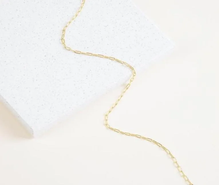 Łańcuchy prostokątny Podstawowy naszyjnik złoty łańcuch cienki delikatna biżuteria Naszyjniki ze stali nierdzewnej dla kobiet4373319