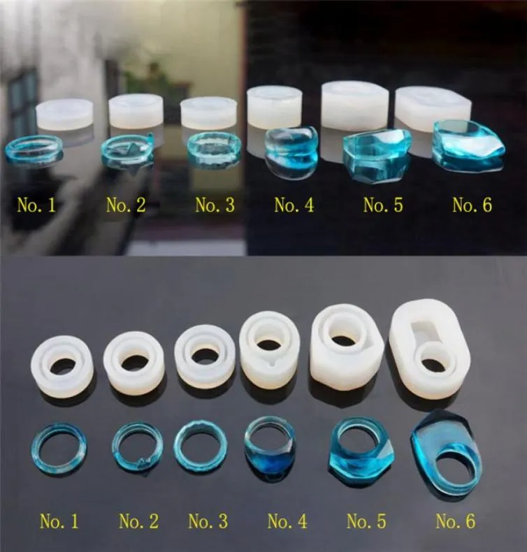 Molde de silicone snanesan para jóias anel de dedo molde 6styles resina molde de silicone ferramenta artesanal de resina epóxi de artesanato diy2642650