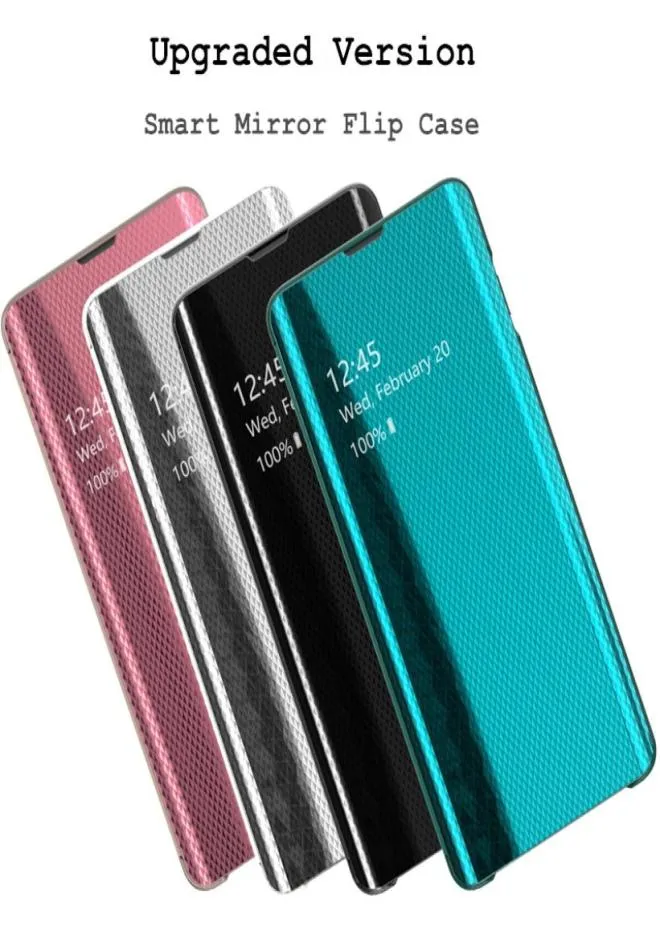 Upgrade Smart Mirror View Flip Case für Samsung Galaxy Note 10 Pro S8 S9 S20 J6 A6 Plus A30 A50 Coque Smartphone -Lederabdeckung CA4708313