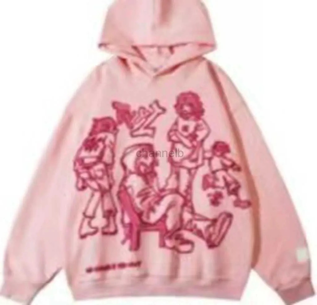 Sweats à capuche féminine Sweatshirts Y2K American Retro Cartoon en peluche Lazy Cotton Kpop Chic Hooded Tyyz Harajuku Graphic Oversize Streetwear pour les années 90 Femme 240413