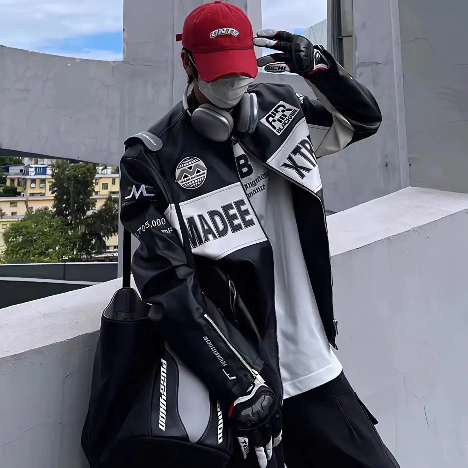 BKQU Y2K Womens American PU Leather Motorcycle Vetements Racing Bomber With Contrast Color Patchwork Letter Print And Zipper 231212 From Kuo02 44.87 DHgate.Com