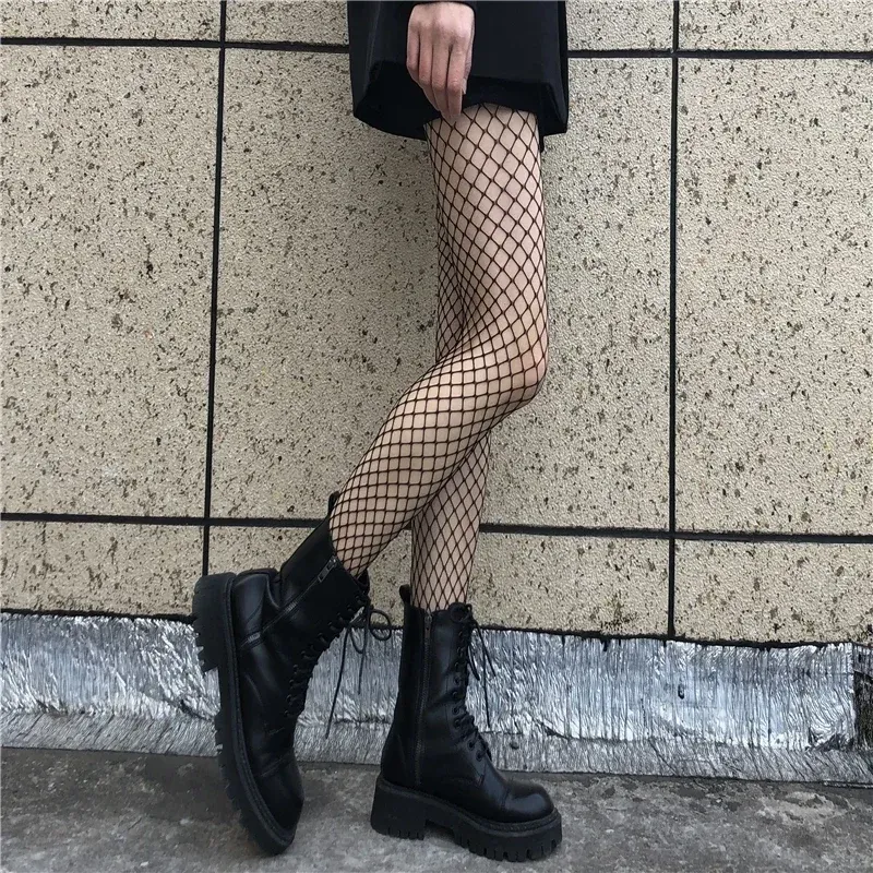 Fishnet Outfit Combat Boots And Fishnets Fishnet Pantyhose