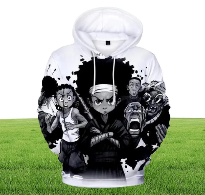 Men039s hoodies tröjor The Boondocks Hoodie överdimensionerade lösa 3D -tröja Menwomen Casual Long Sleeve Clothes Harajuku 5638932