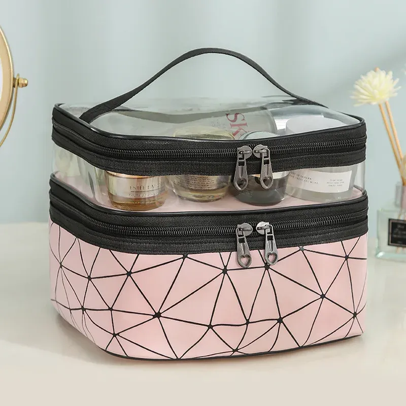 2024 Multifunktionsreisen klare Make -up -Beutel Fashion Diamond Kosmetikbeutel Toilettenartikel Organizer wasserdichte Frauen Aufbewahrung Make -up -Koffer für