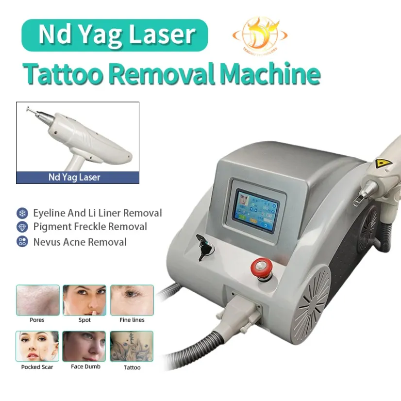 IPL MASHINE NY PORTABLE Q SWITCH ND YAG LASER TATTOO Removal Laser Machine Freckle Pigment Eyebrow Removal 2000MJ 3 Heads 1320nm 1064nm 532