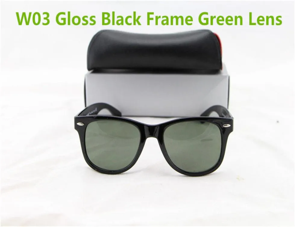 5 stks hoogwaardige dames zonnebril heren UV 400 Bescherming Zwart frame groen 50 mm met doos Case3351400