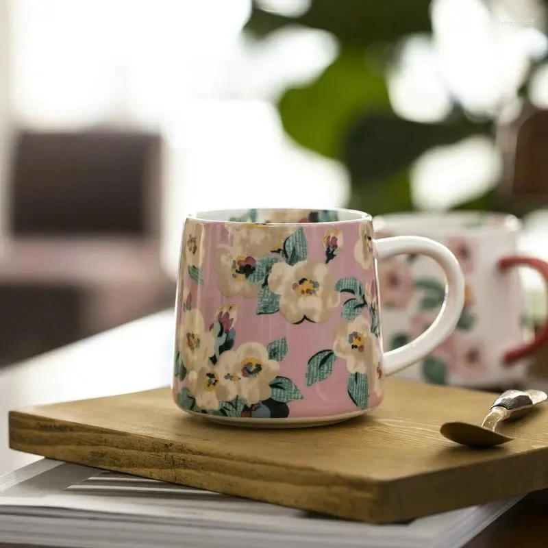 Canecas Jingdezhen Creative American Handy Ceramic Tea Cup de caneca pastoral Presente de aveia