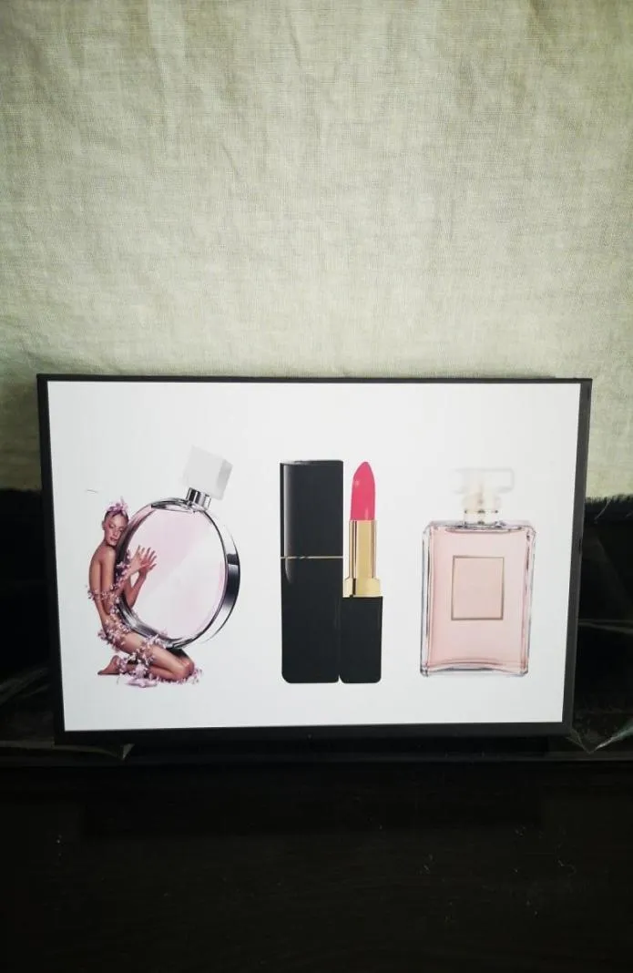 3 w 1 Makeup Perfume Zestaw podarunkowy szansa Kobiety Kolekcja zapachowa Kolekcja Matowe pomadki kosmetyczne Zestaw de Maquillage Parfum Kits7490058