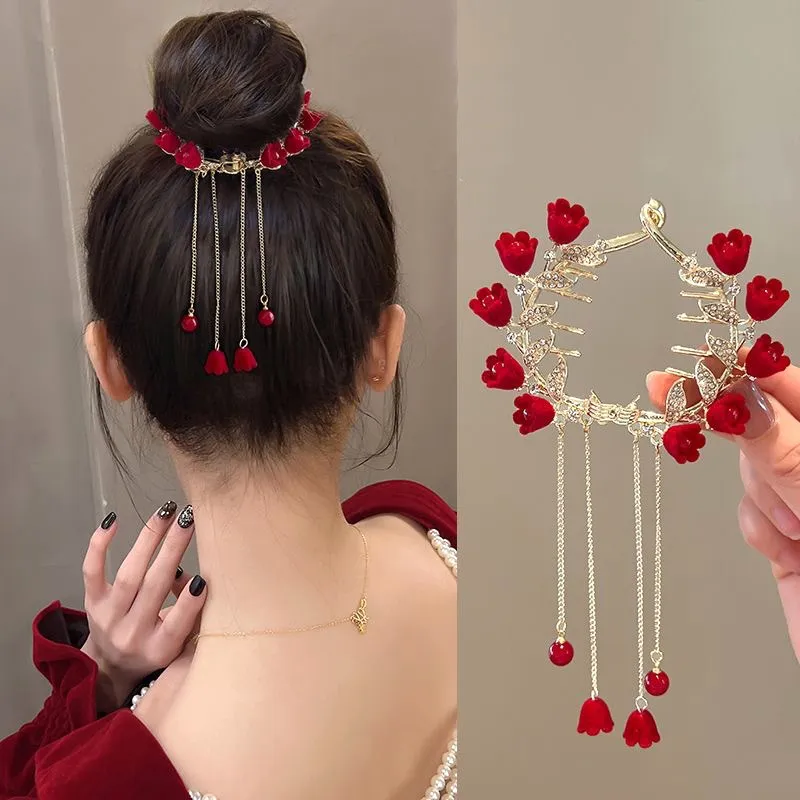 Camellia Hair Claw Clip Bell Orchid Twist 2024 Fashion Hair Grips From Homepro19 7.75 DHgate.Com