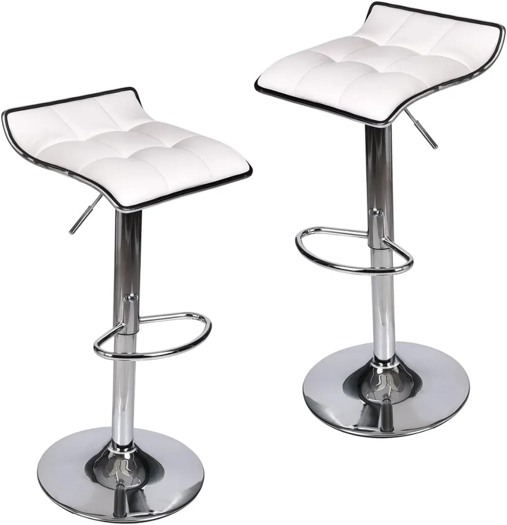 Puluomis Set Back Of 2 Adjustable Swivel Gas Lift Bar Stools In PU Leather With Chrome Base From Homepro15 91.3 DHgate.Com