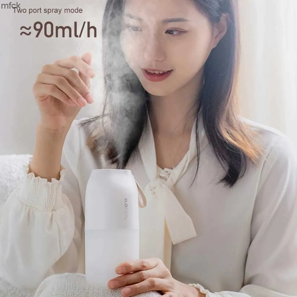 Umidificatori 2000MAH 300 ml Dual Spray Air Humidifier Volume di nebbia grande Volume doppio ugello Voluto fresco aroma Diffusore USB Carica con luce a LED