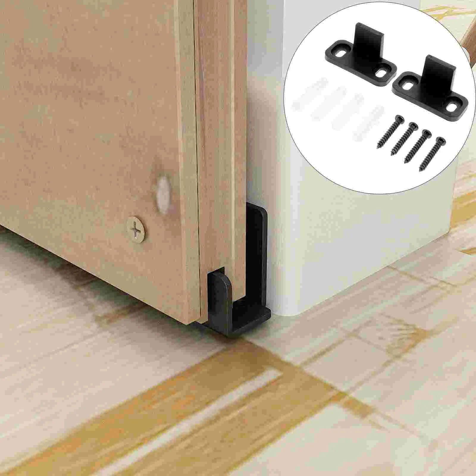 Mua 2 Pack Sliding Barn Door Bottom Guide, Barn Door Adjustable Floor Guide Roller 2 Rollers Flush Bottom Quiet Black Steel Frame Easy To Install B0b9jjkyg8 - View #3