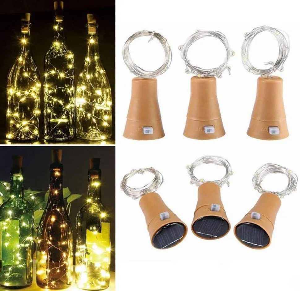 Crestech fai da te lampada leggera in sughero 10 tappeti per vino solare LED Stopper di rame filo per la festa esterna Decorazione novità notturna Lam9945345