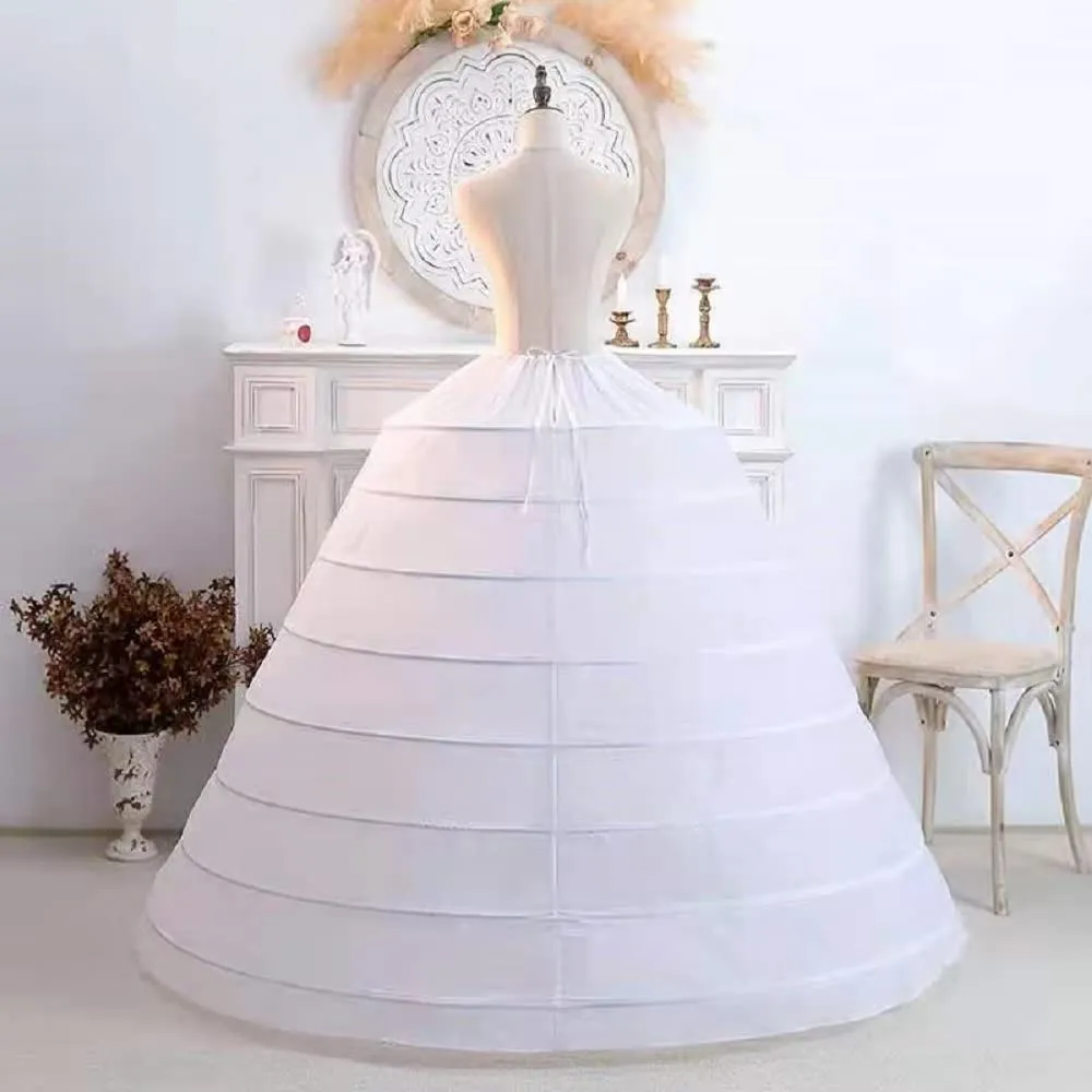 Sottogonna Crinolina Bianca A Cerchio, Lunga Fino A Terra, In Poliestere Morbido E Antigroppato, 12 Stili Disponibili, Vita Regolabile, Per Abiti Da Sposa E Cosplay