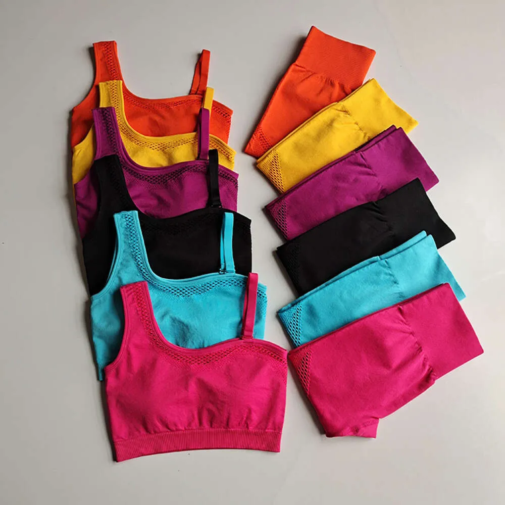 Lu Set jumpsuit uitlijnt Lemon Hollow Shoulder Riem Sport Bra Fiess Yoga Pants Set naadloze leggings dames tracksuit lopende sportkleding gy