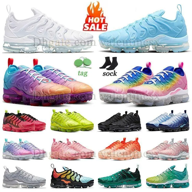 dhgate new running shoes tn plus university blue multi gradient triple white men women sneaker bubblegum atlanta ice blue lemon lime pink outdoor trainers