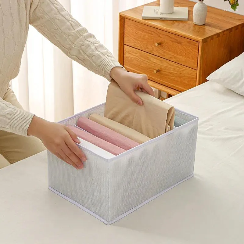 Storage Bags Bedroom Pants Bag Multi Functional Drawer Divided Organization Bins Household Foldable Clothes Jeans Sorting Box